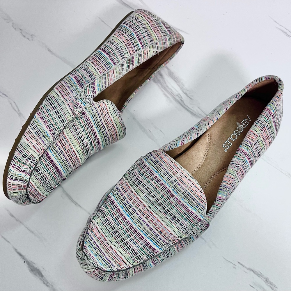 Aerosoles Multicolor Tweed-Look Flats Loafers Shoes Women’s Size 10.5